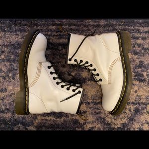 White 1460 smooth leather lace up Doc Martens